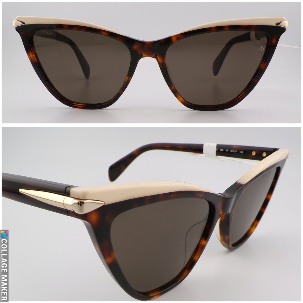 Rag & Bone Trimmed Tortoise Cat Eye Shades, Dramatic Unique Retro Rock 1021S